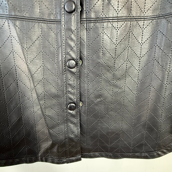 Liverpool Black Chevron Quilted Faux Leather Jacket M - Picture 3 of 13